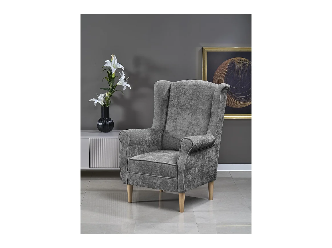 Poltrona Hernnes/rivestimento in tessuto/grigio