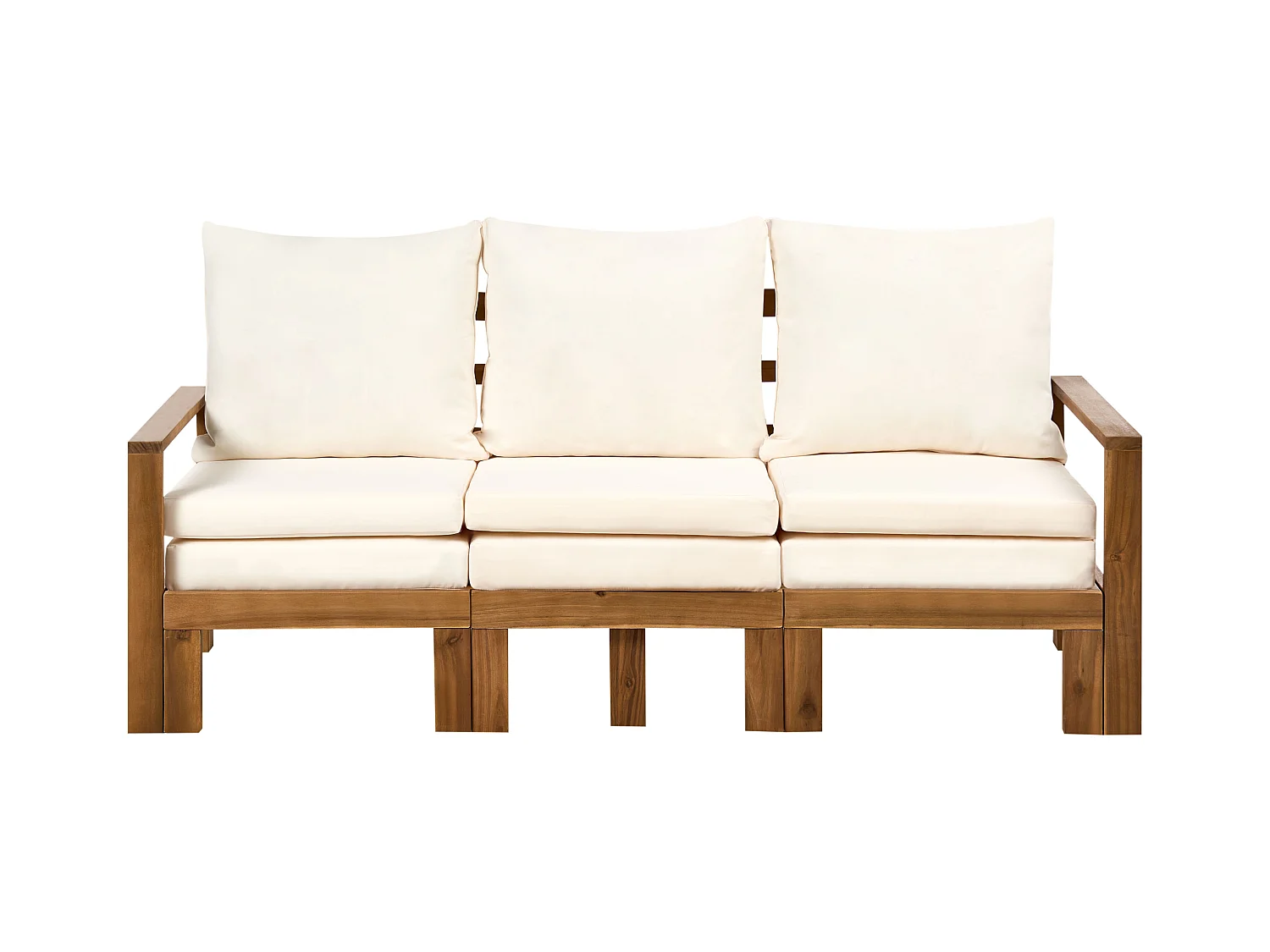 Banc avec coussin d'assise ISOLELLO 190 cm Réglable Acacia Marron