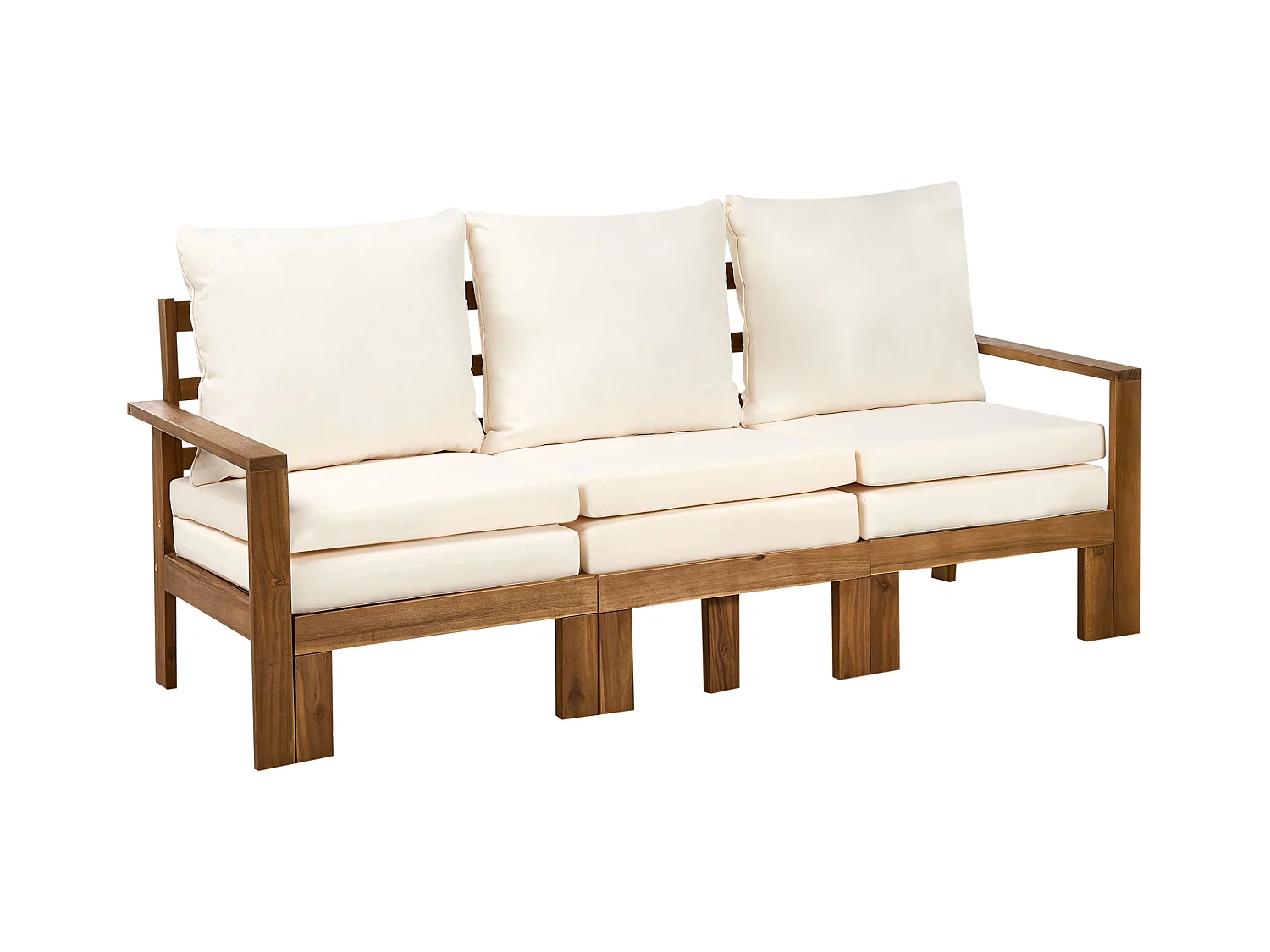 Banc avec coussin d'assise ISOLELLO 190 cm Réglable Acacia Marron