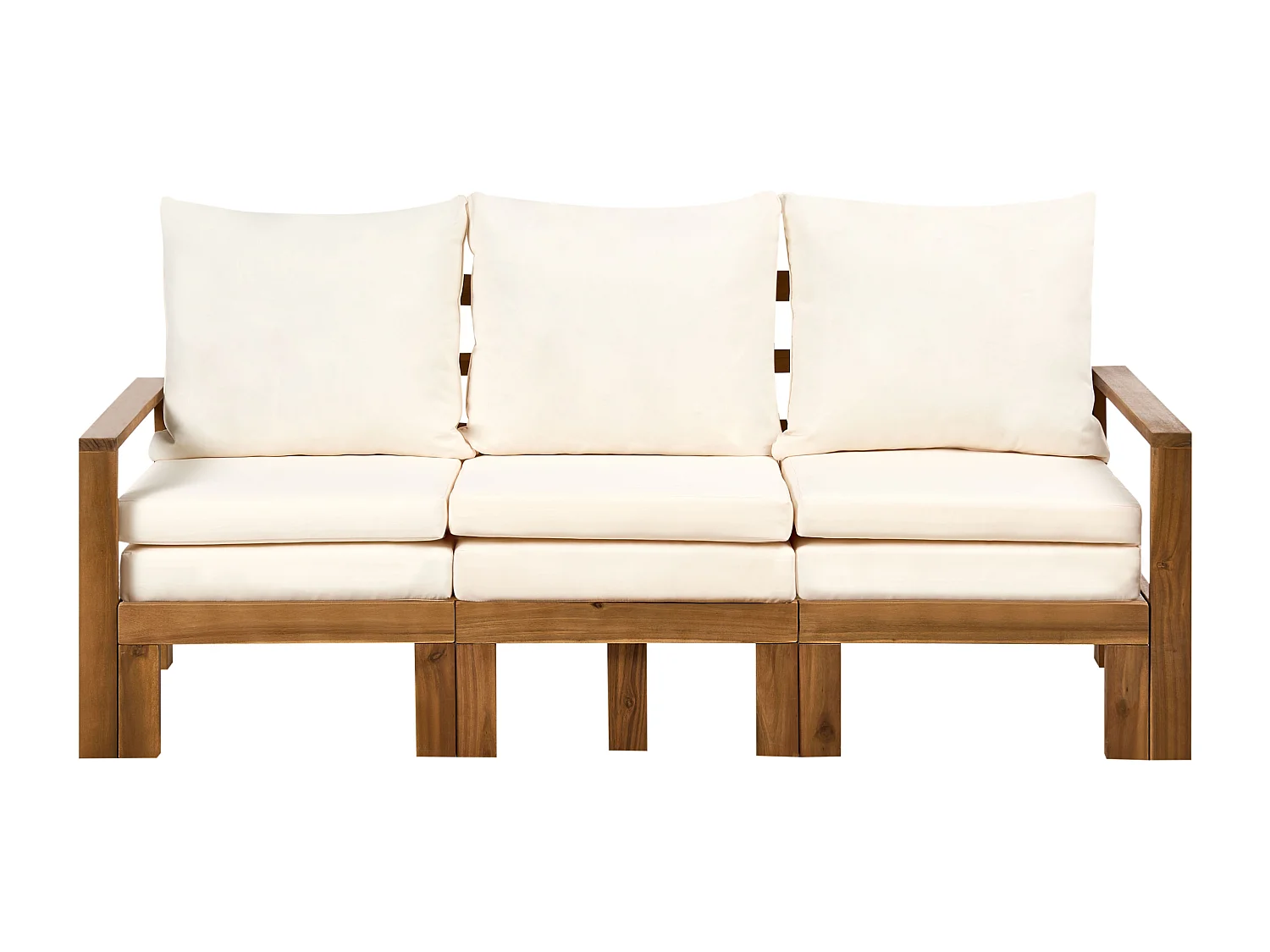 Banc avec coussin d'assise ISOLELLO 190 cm Réglable Acacia Marron