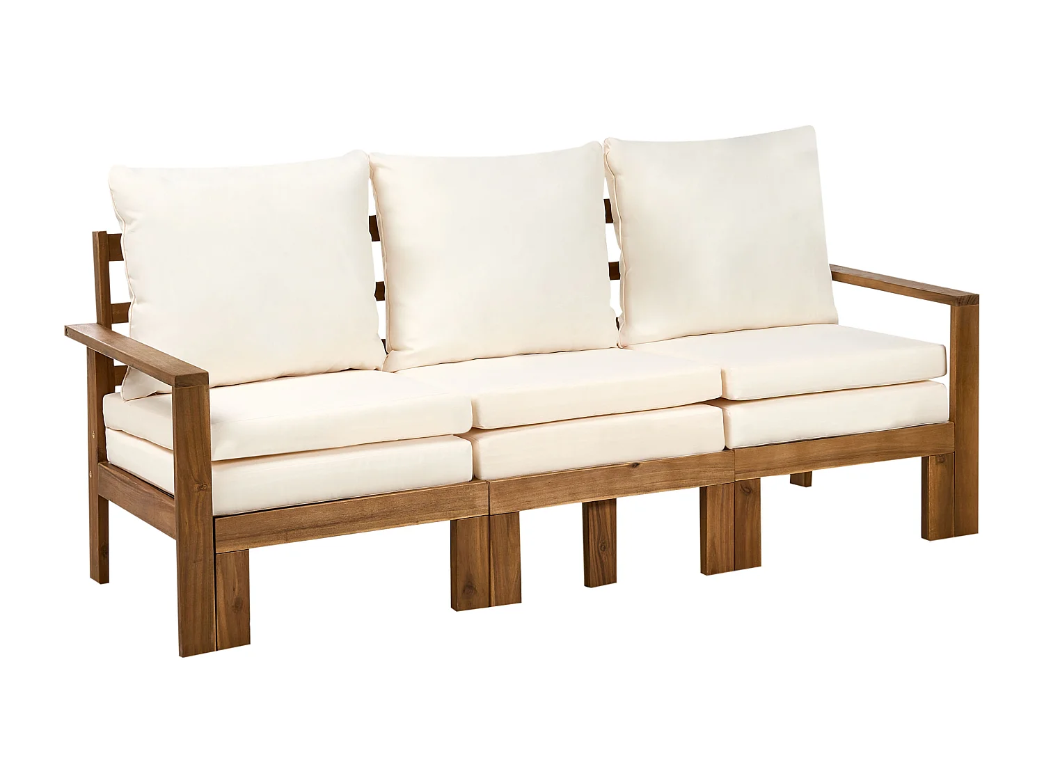 Banc avec coussin d'assise ISOLELLO 190 cm Réglable Acacia Marron