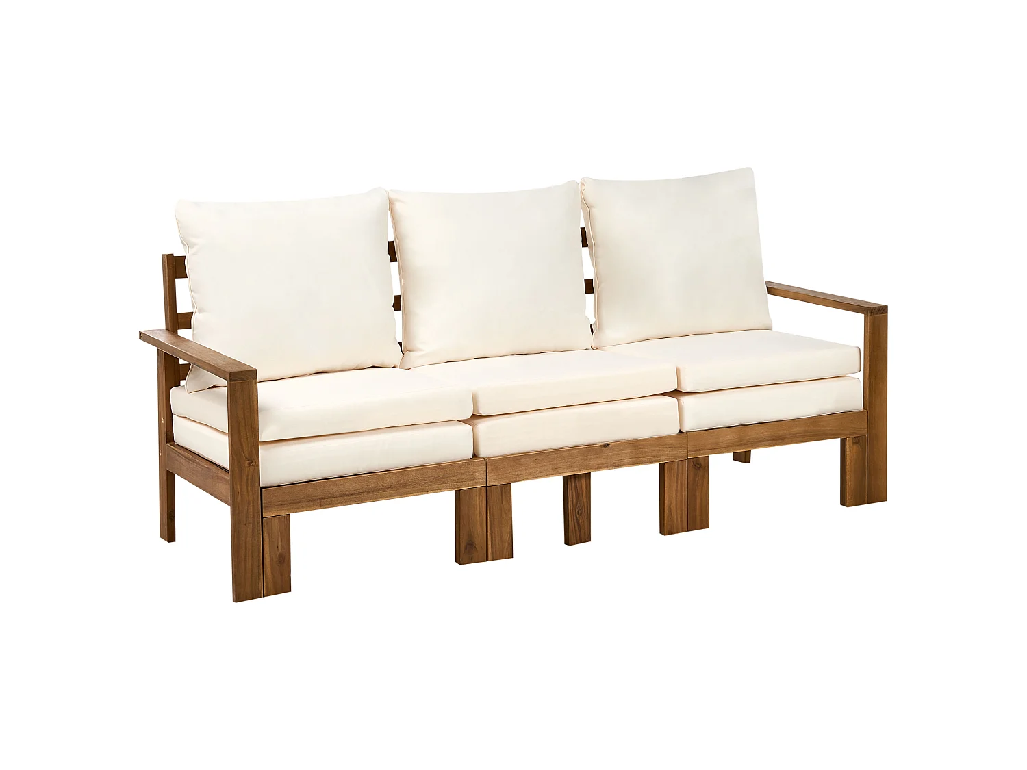 Banc avec coussin d'assise ISOLELLO 190 cm Réglable Acacia Marron