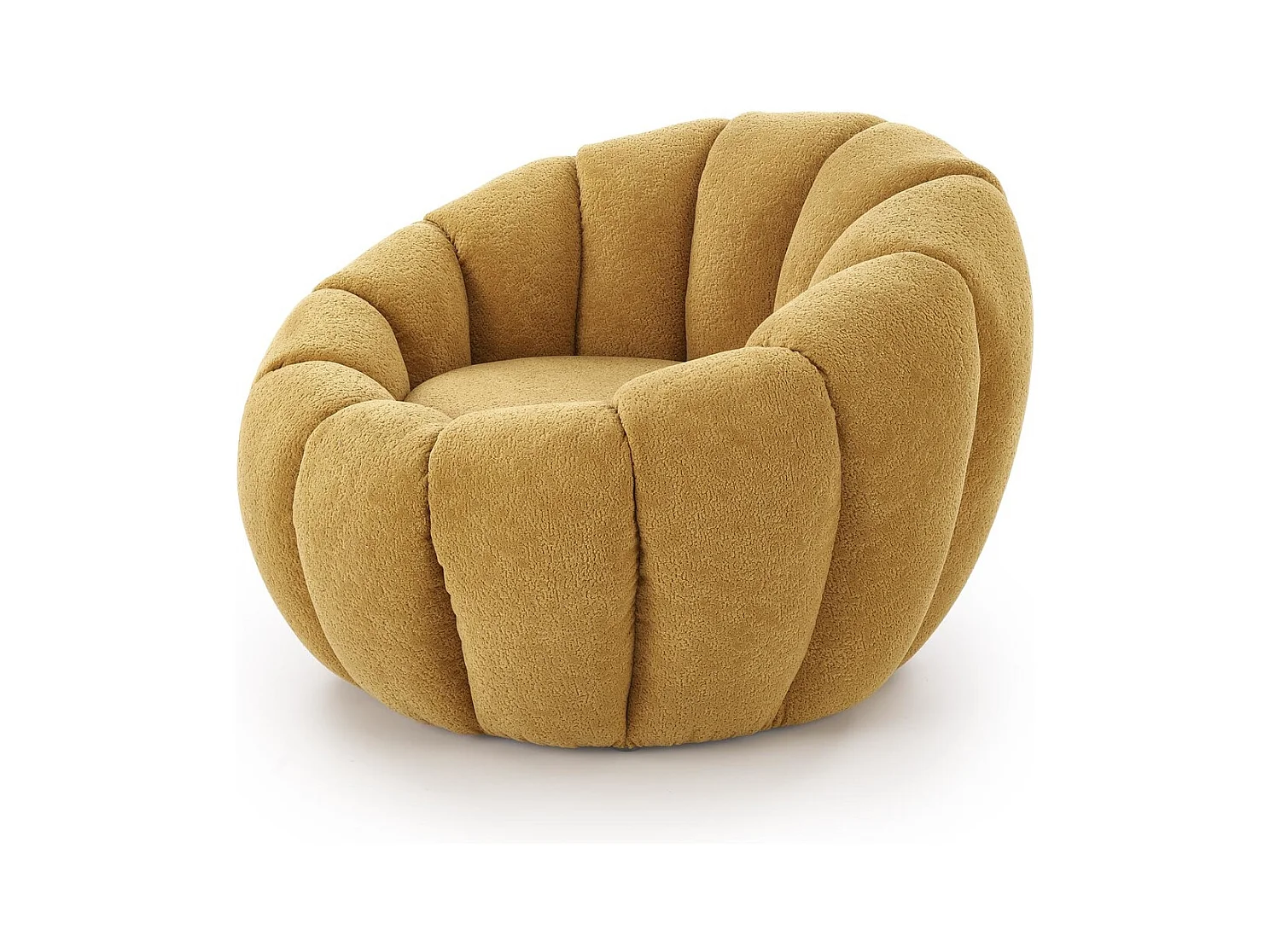 Fauteuil Gaspar / revêtement en tissu-Bouclé / jaune