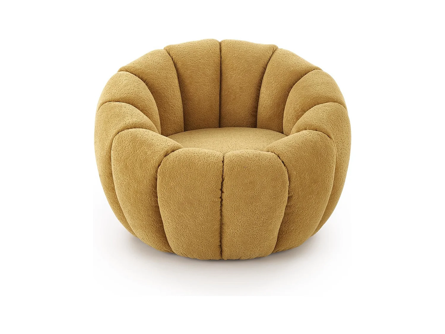 Fauteuil Gaspar / revêtement en tissu-Bouclé / jaune