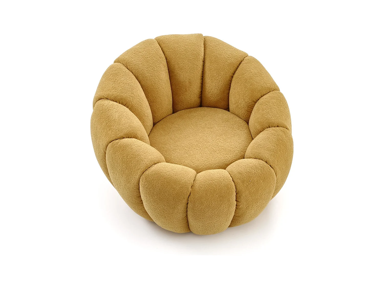 Fauteuil Gaspar / revêtement en tissu-Bouclé / jaune