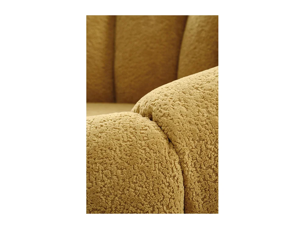 Fauteuil Gaspar / revêtement en tissu-Bouclé / jaune