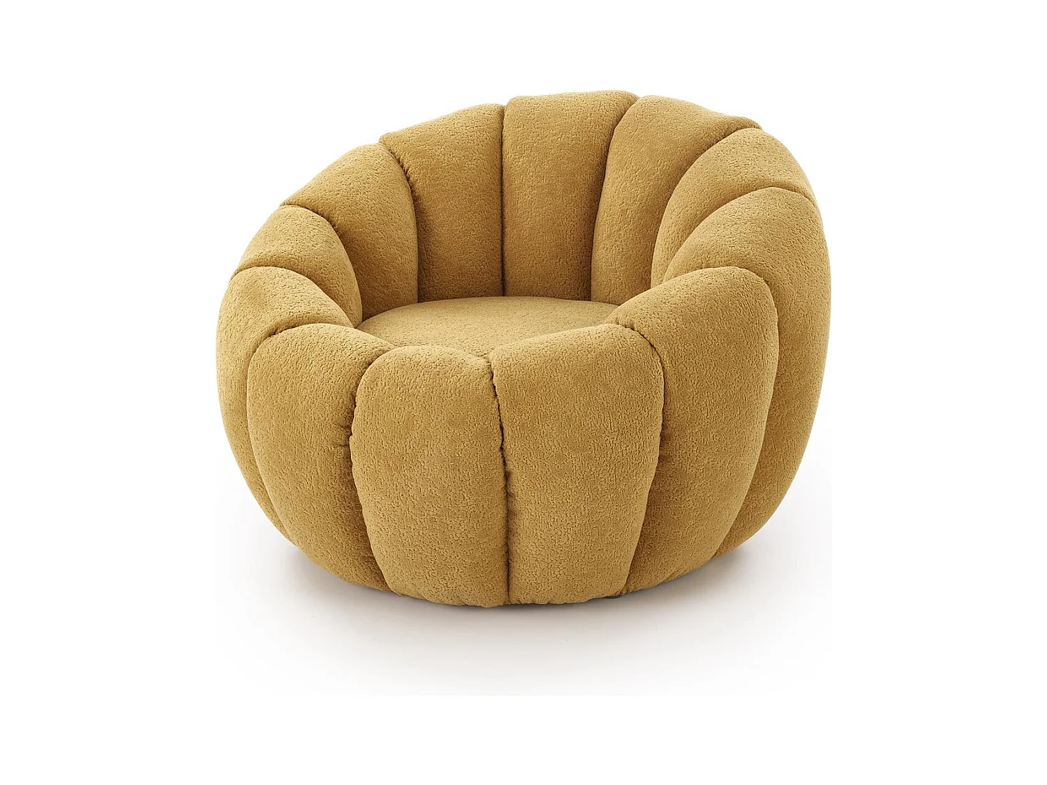 Fauteuil Gaspar / revêtement en tissu-Bouclé / jaune