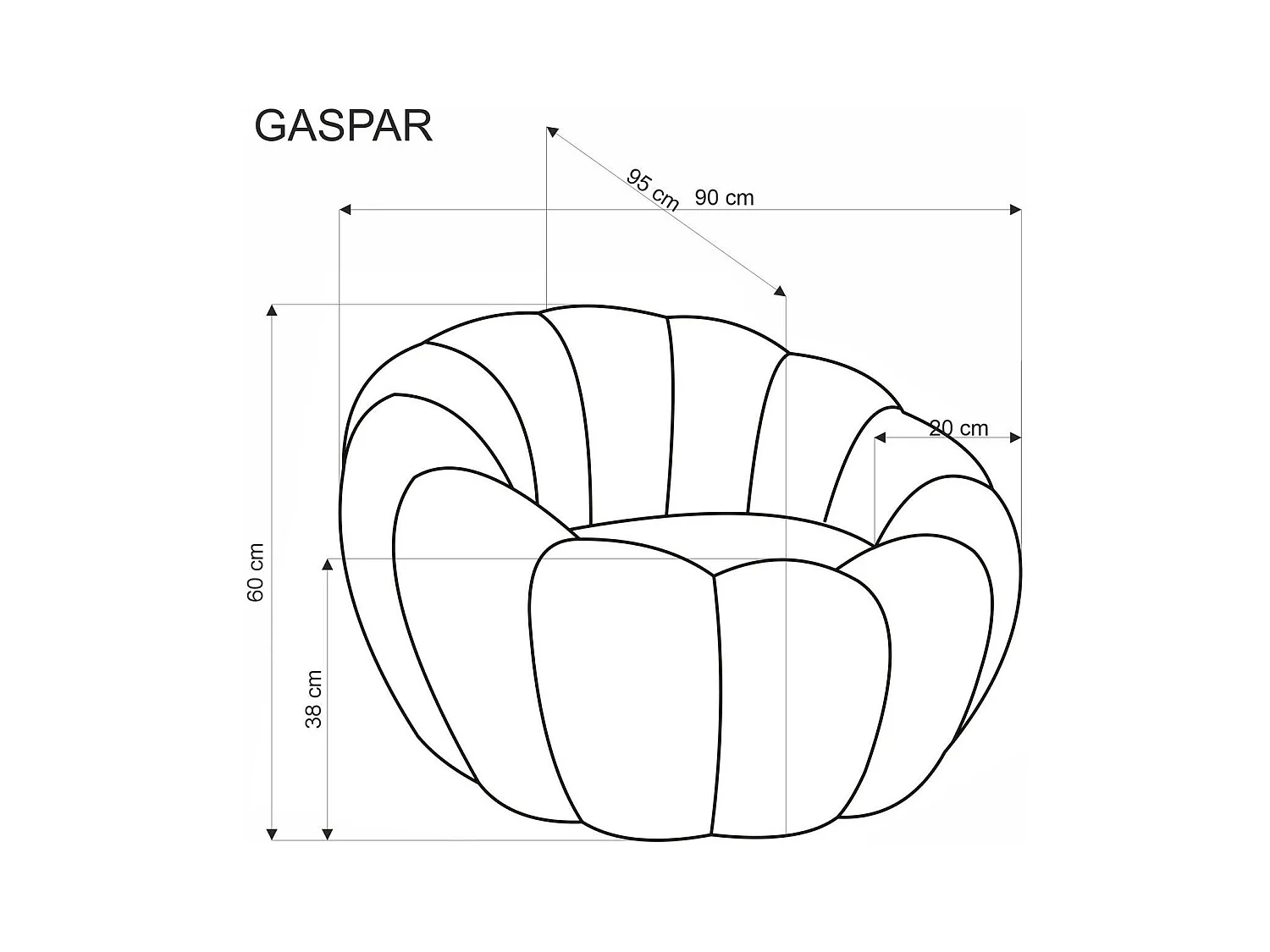 Fauteuil Gaspar / revêtement en tissu-Bouclé / jaune