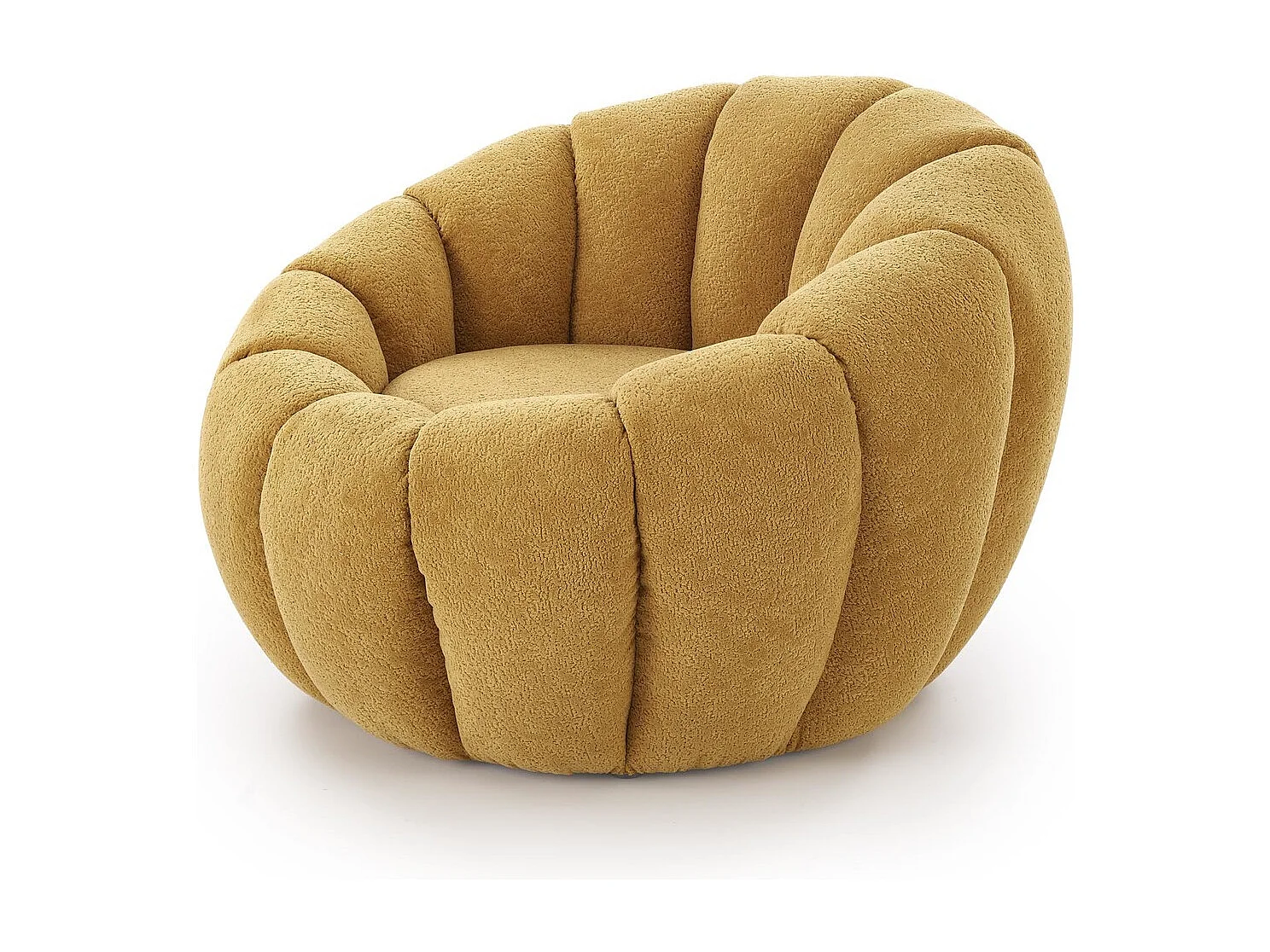 Fauteuil Gaspar / revêtement en tissu-Bouclé / jaune