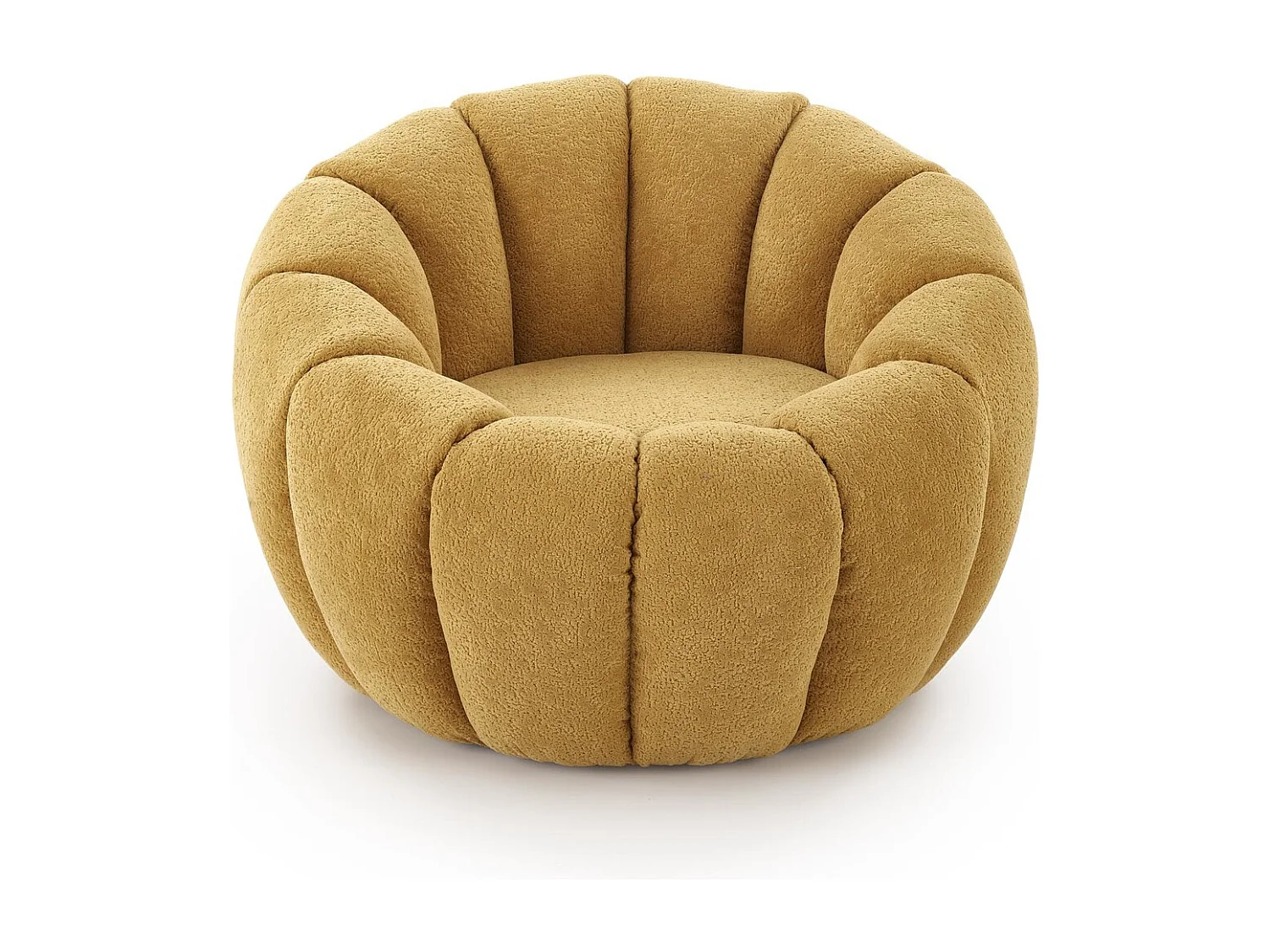 Fauteuil Gaspar / revêtement en tissu-Bouclé / jaune