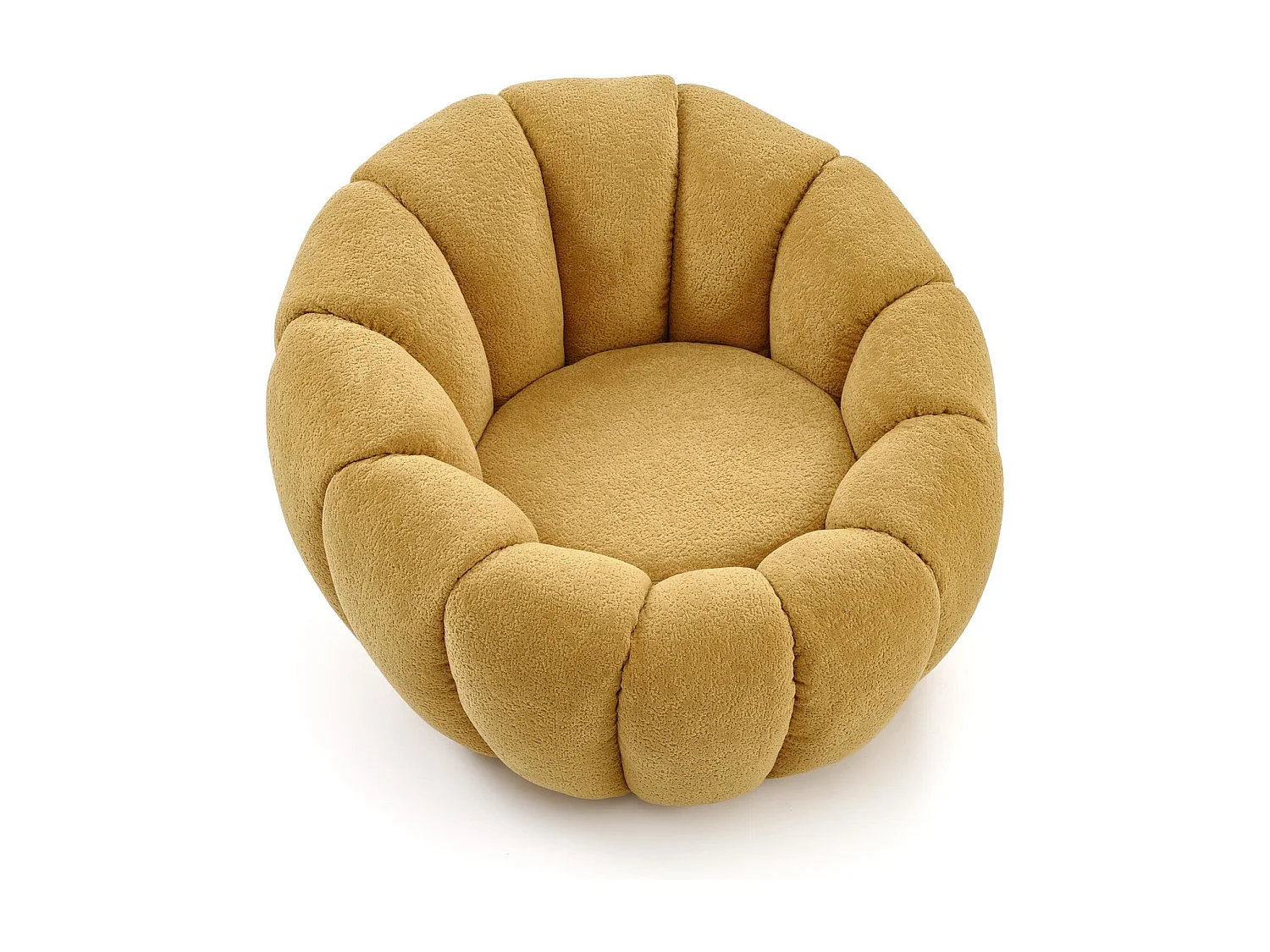 Fauteuil Gaspar / revêtement en tissu-Bouclé / jaune