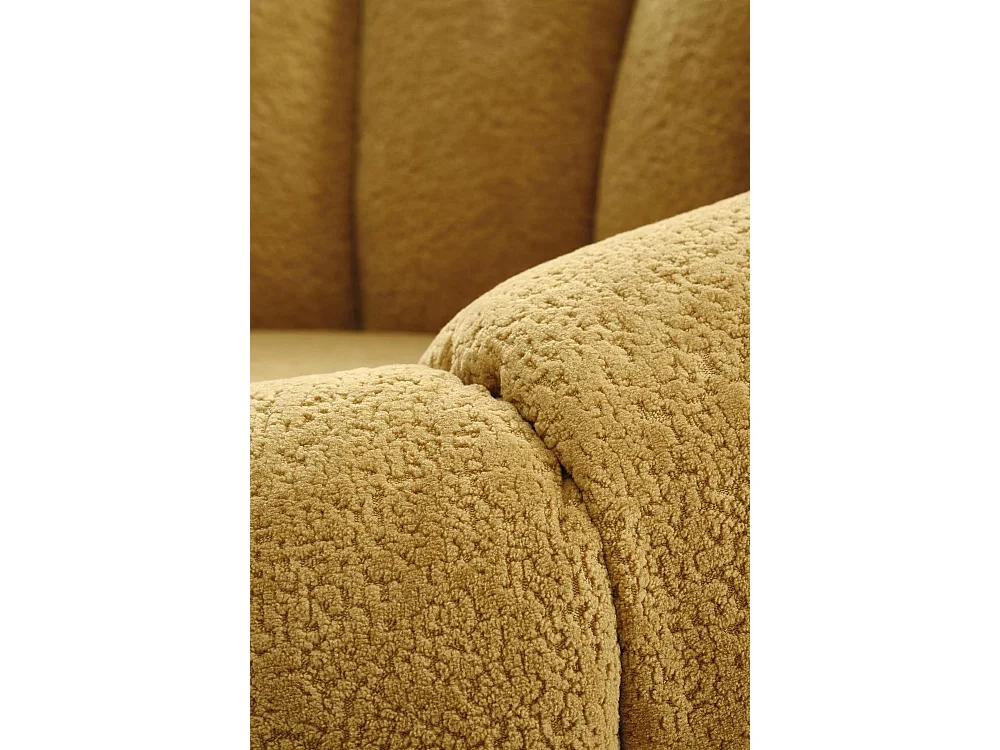 Fauteuil Gaspar / revêtement en tissu-Bouclé / jaune