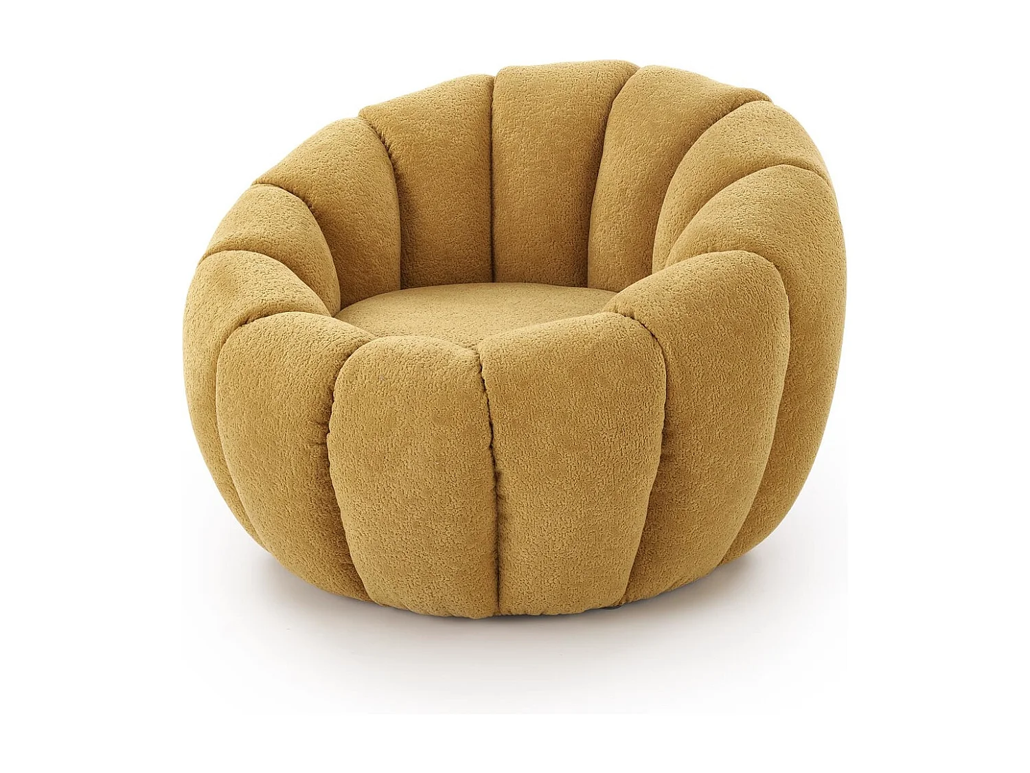 Fauteuil Gaspar / revêtement en tissu-Bouclé / jaune