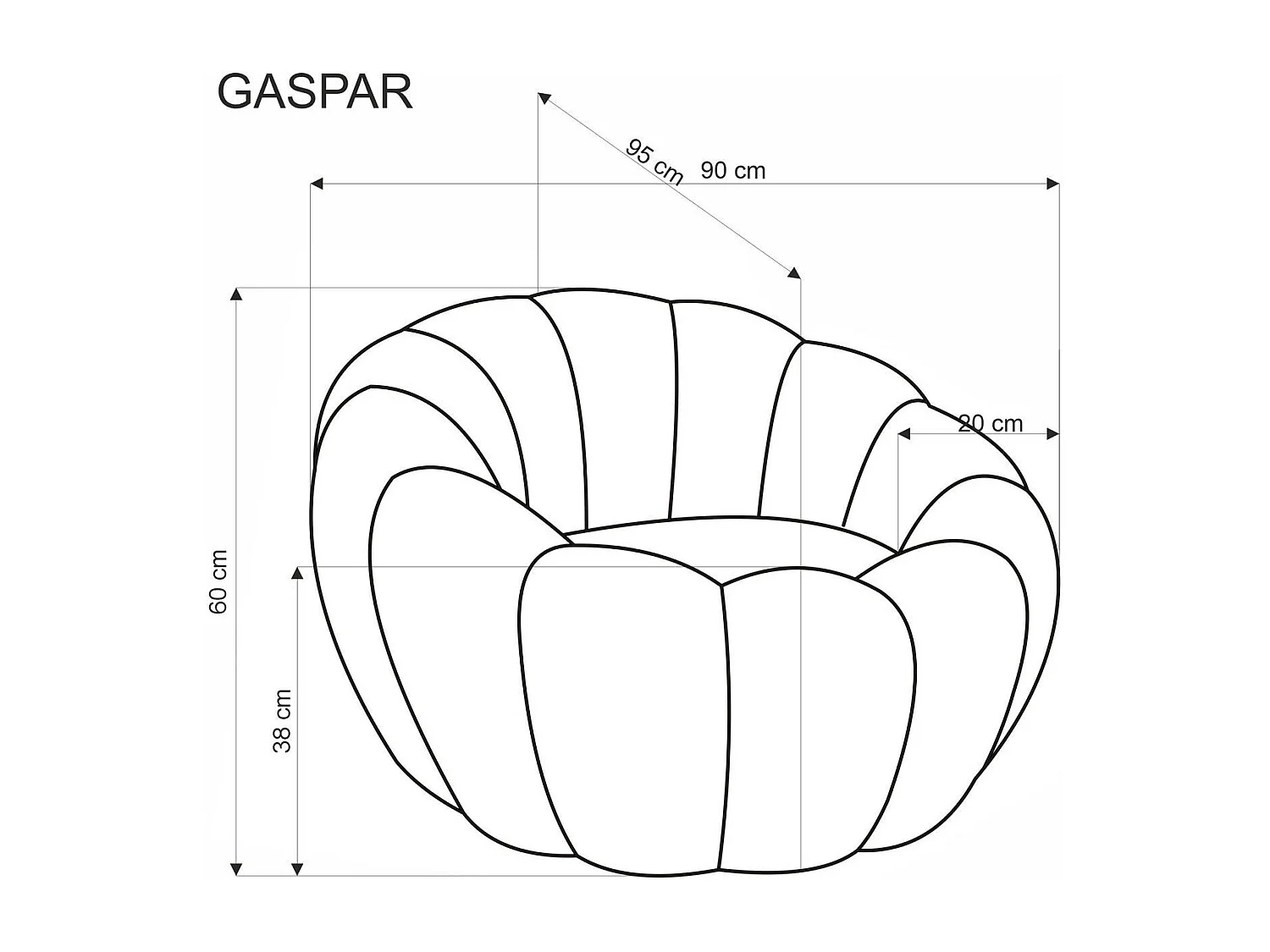 Fauteuil Gaspar / revêtement en tissu-Bouclé / jaune