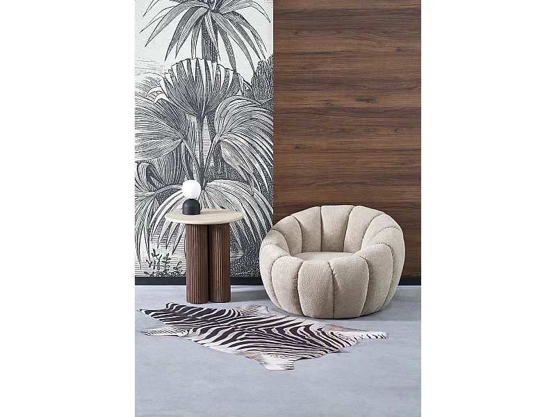 Poltrona Gaspar/rivestimento in tessuto Bouclé/marrone