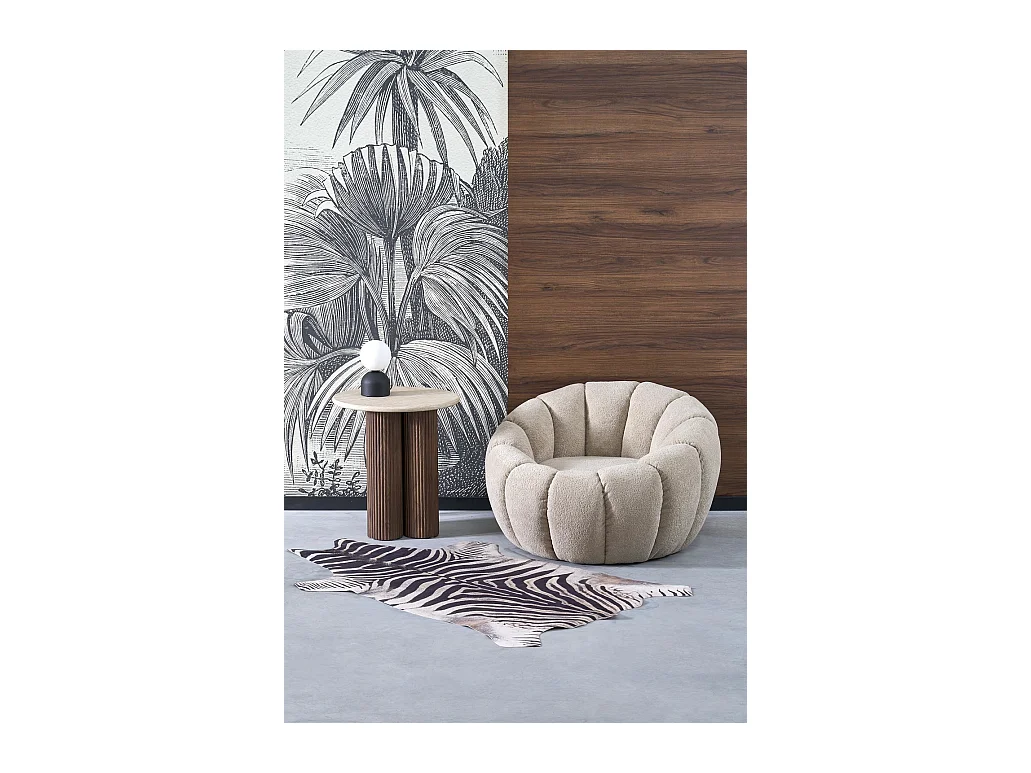 Fauteuil Gaspar / revêtement en tissu-Bouclé / marron