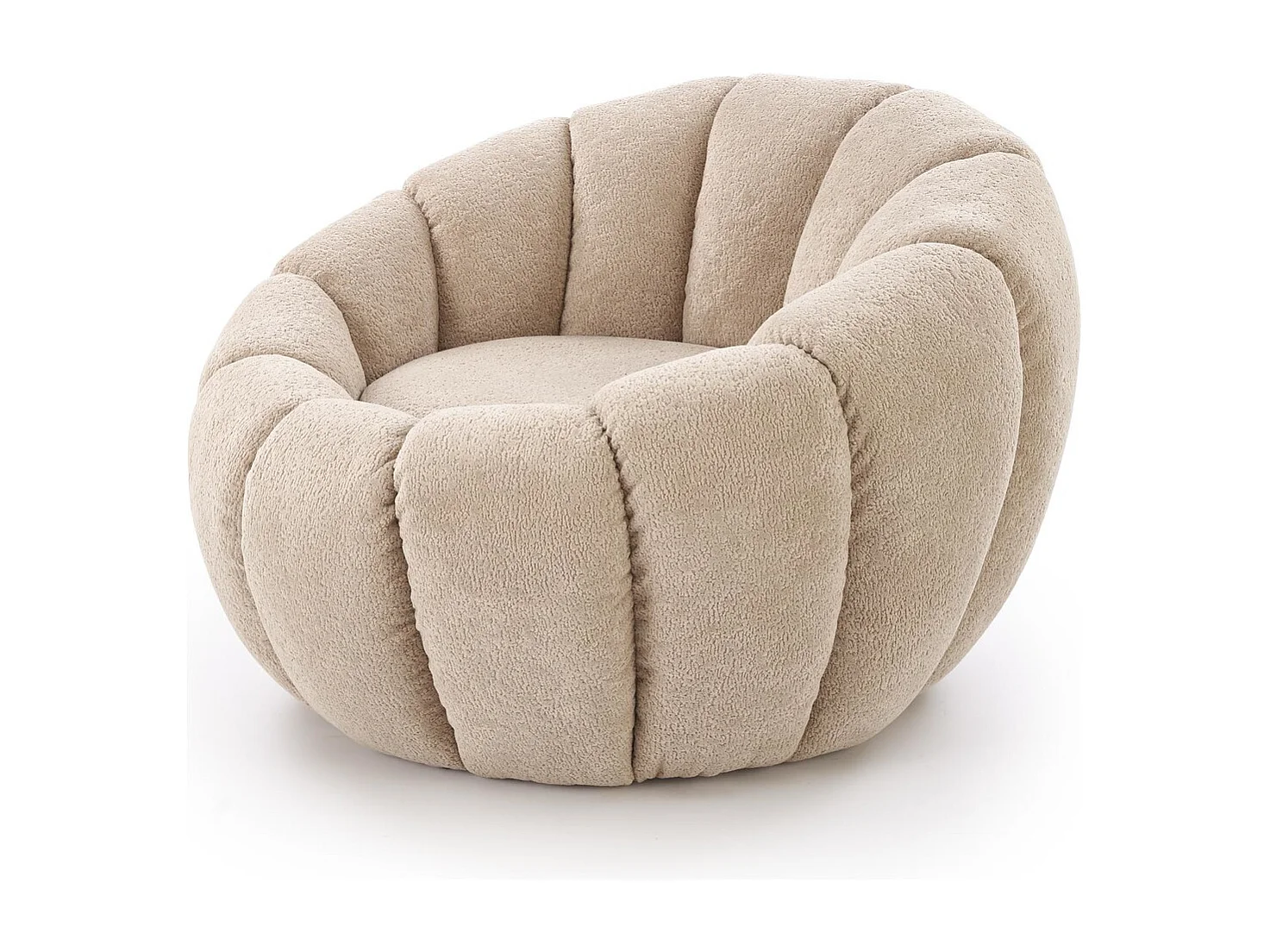 Fauteuil Gaspar / revêtement en tissu-Bouclé / marron
