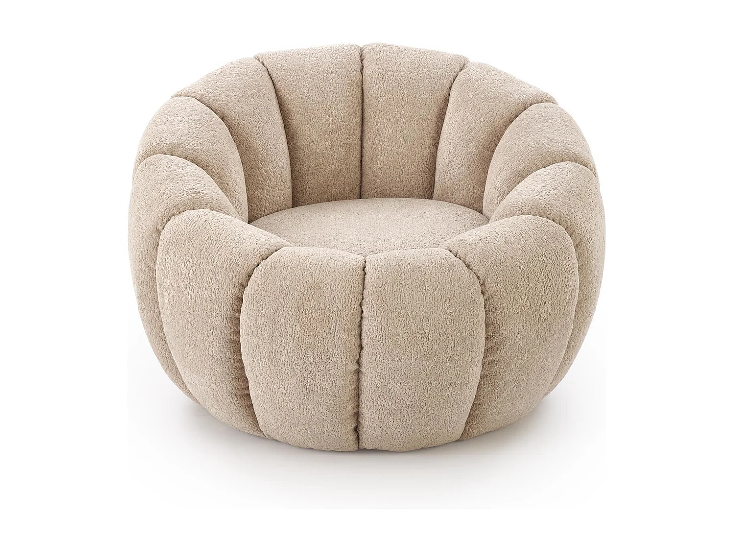 Fauteuil Gaspar / revêtement en tissu-Bouclé / marron