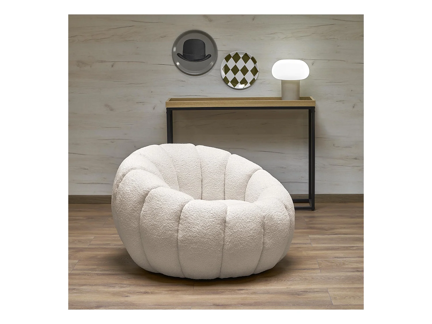 Sessel  Gaspar/Stoffbezug-Bouclé/ Beige