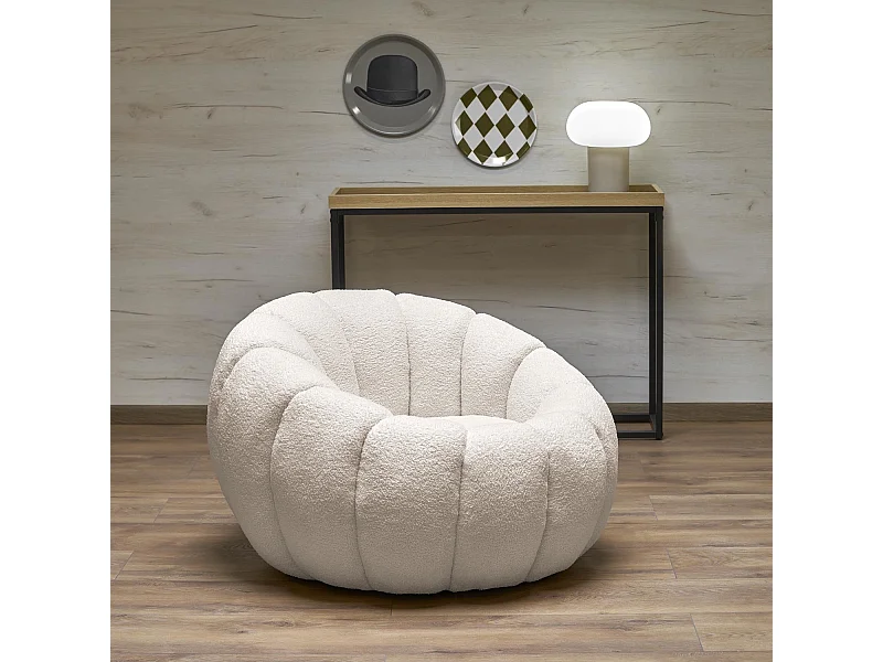 Sessel  Gaspar/Stoffbezug-Bouclé/ Beige