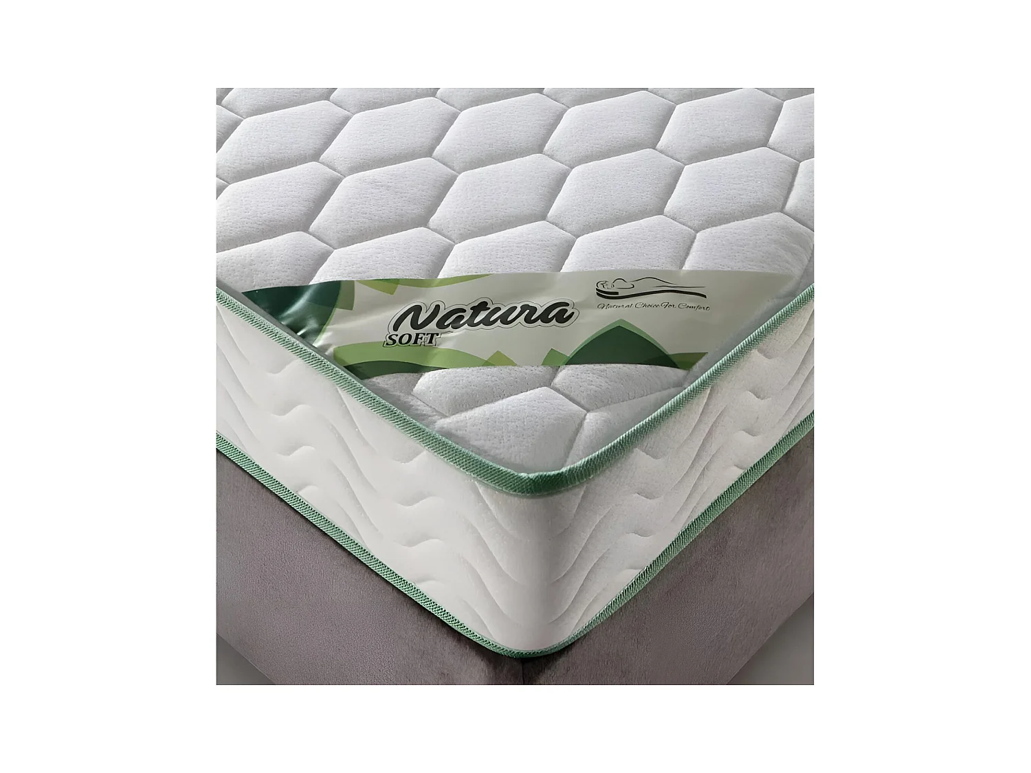 Materasso Almero Natura/90x200/molle e imbottiture/bianco