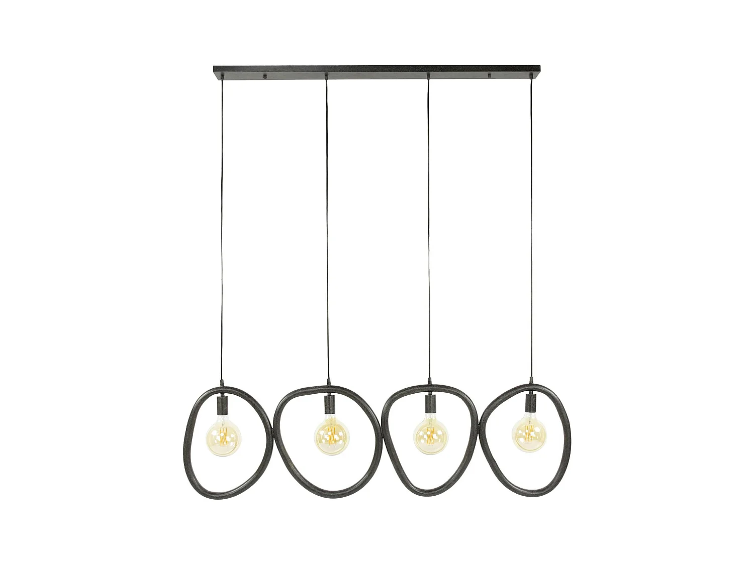 Suspension de cuisine noire – 4 galets en métal TRIBECA