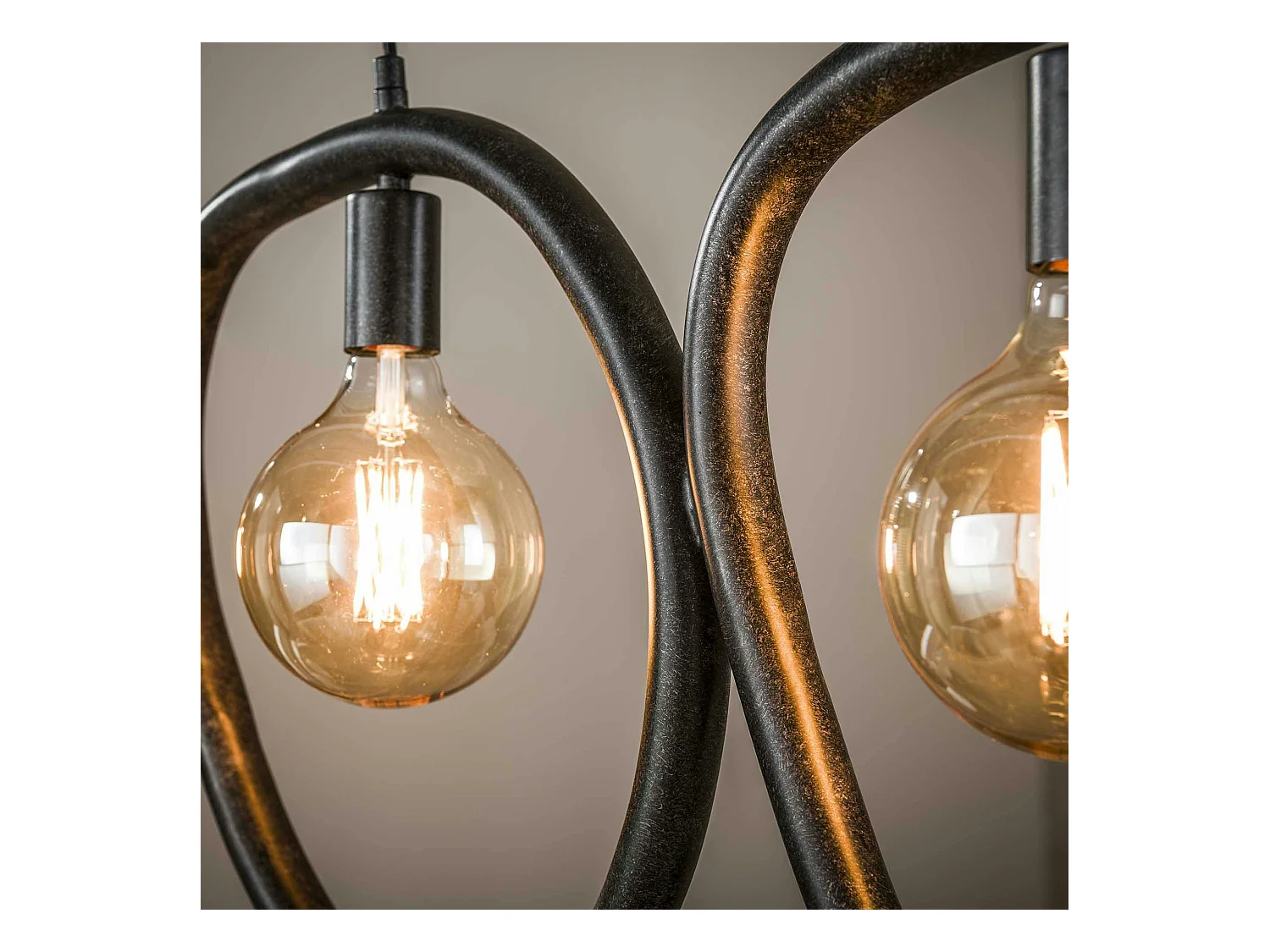 Suspension de cuisine noire – 4 galets en métal TRIBECA