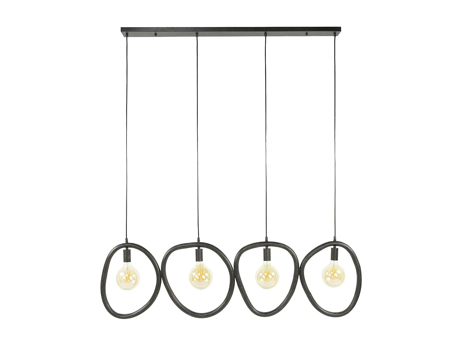 Suspension de cuisine noire – 4 galets en métal TRIBECA