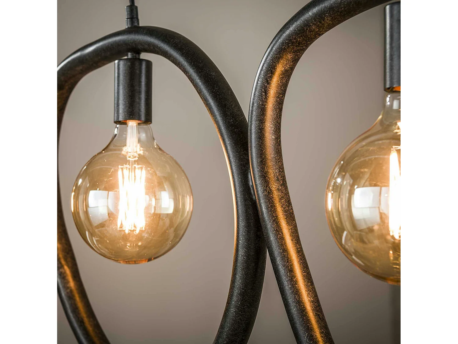 Suspension de cuisine noire – 4 galets en métal TRIBECA