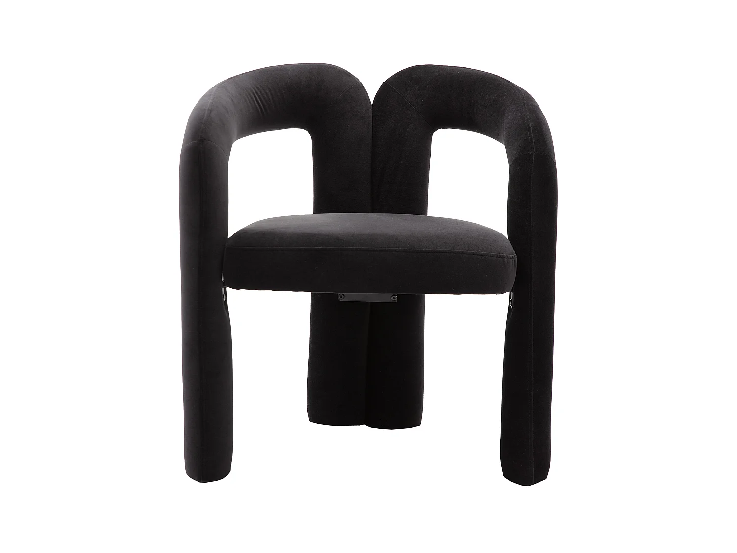 Set di 2 sedie da pranzo - velluto nero - con braccioli - per camera da letto e soggiorno