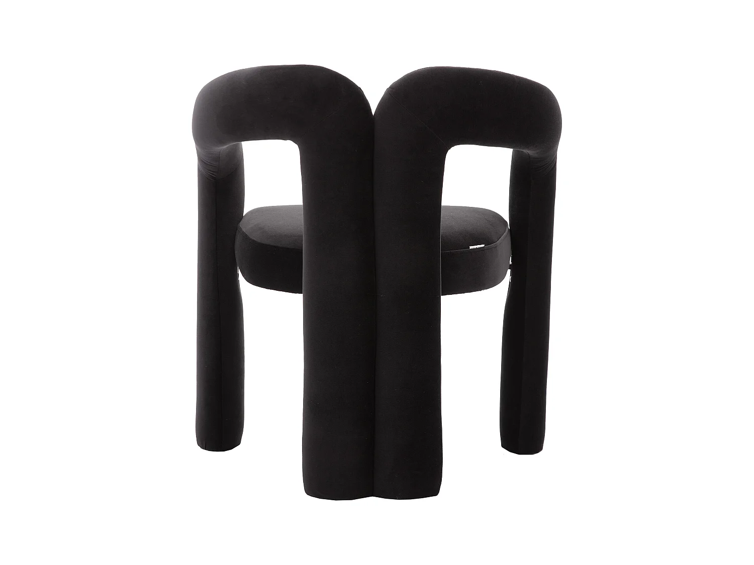 Set di 2 sedie da pranzo - velluto nero - con braccioli - per camera da letto e soggiorno