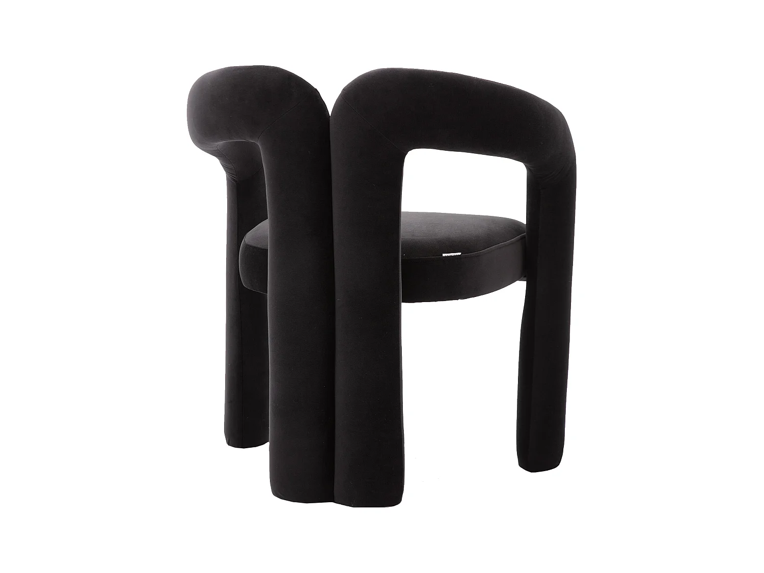 Set di 2 sedie da pranzo - velluto nero - con braccioli - per camera da letto e soggiorno