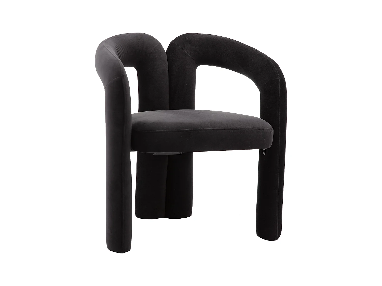 Set di 2 sedie da pranzo - velluto nero - con braccioli - per camera da letto e soggiorno