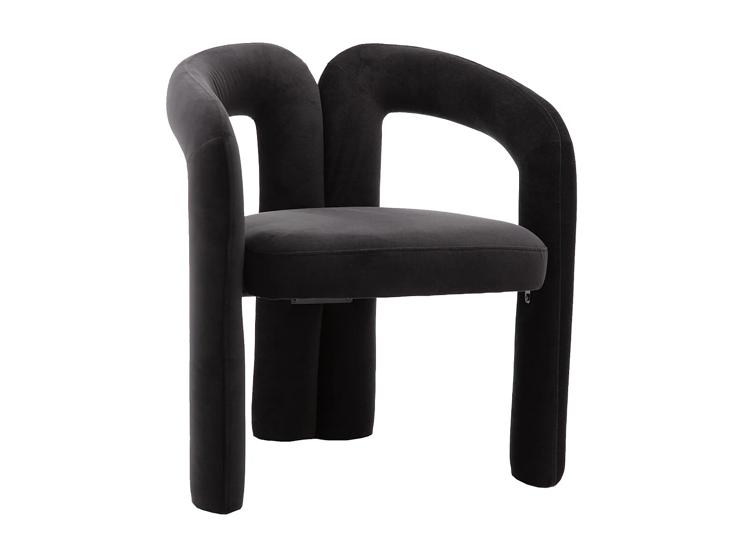 Lot de 2 chaises de salle à manger - velours noir - avec accoudoirs - pour chambre et salon