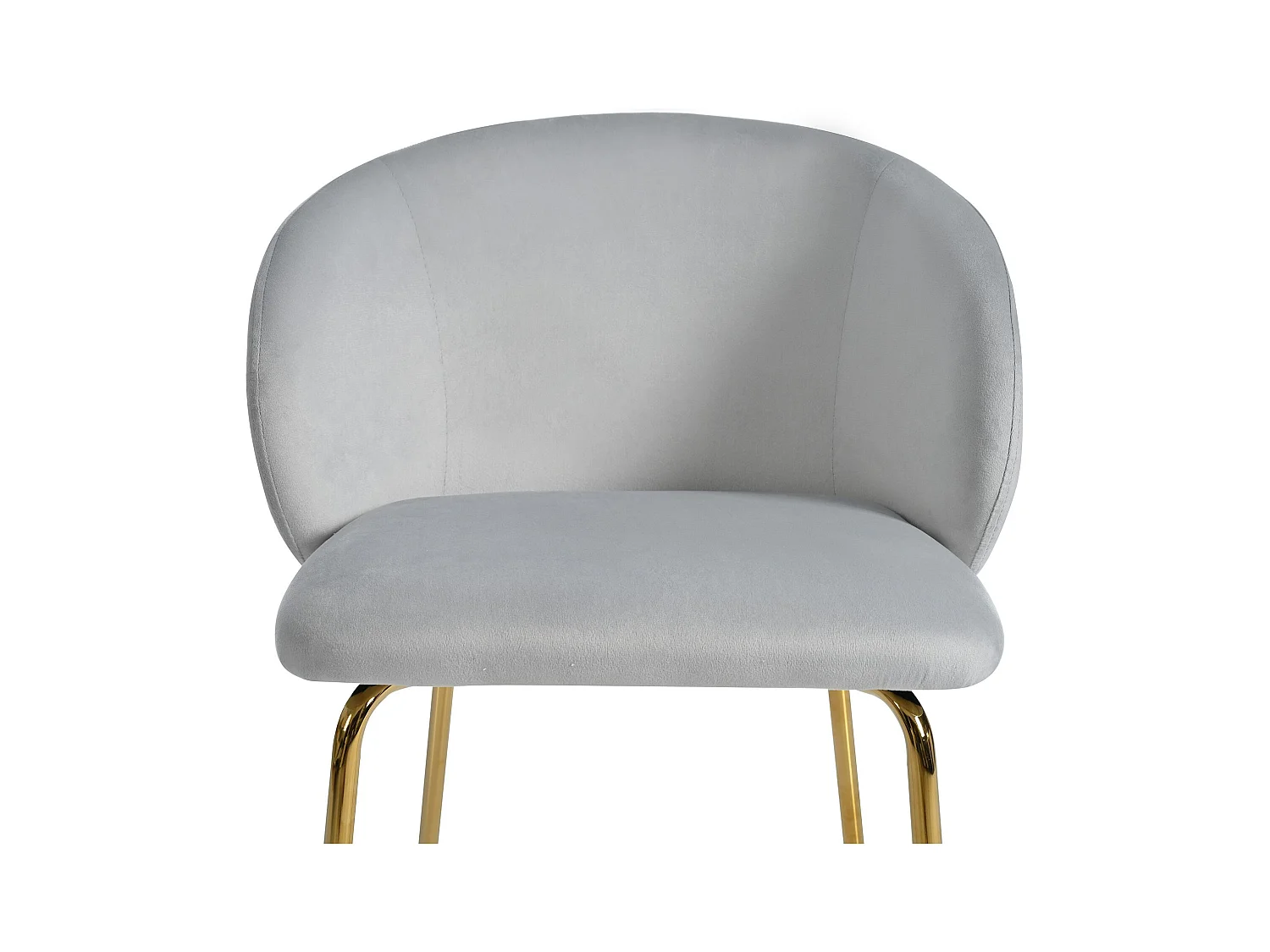 Juego de 4 sillas de comedor - Sillas con reposabrazos y patas de metal dorado - terciopelo gris