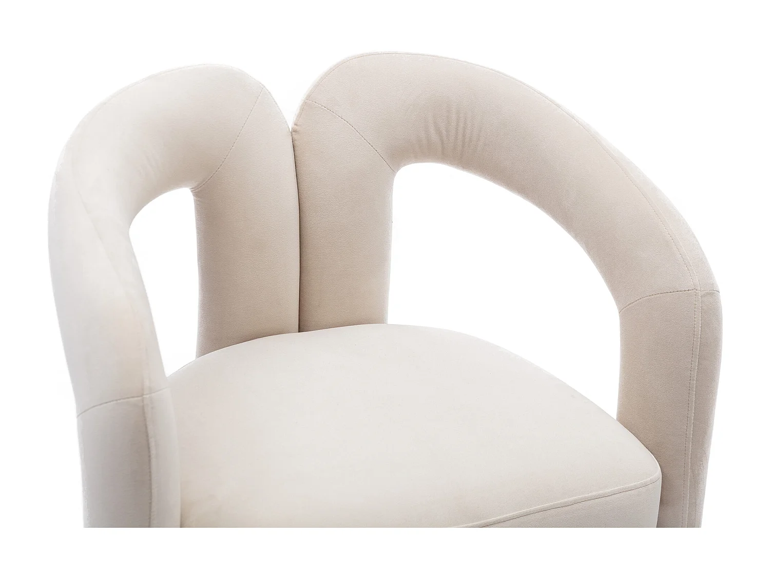 Juego de 2 sillas de comedor - terciopelo beige - con reposabrazos - para dormitorio y salón