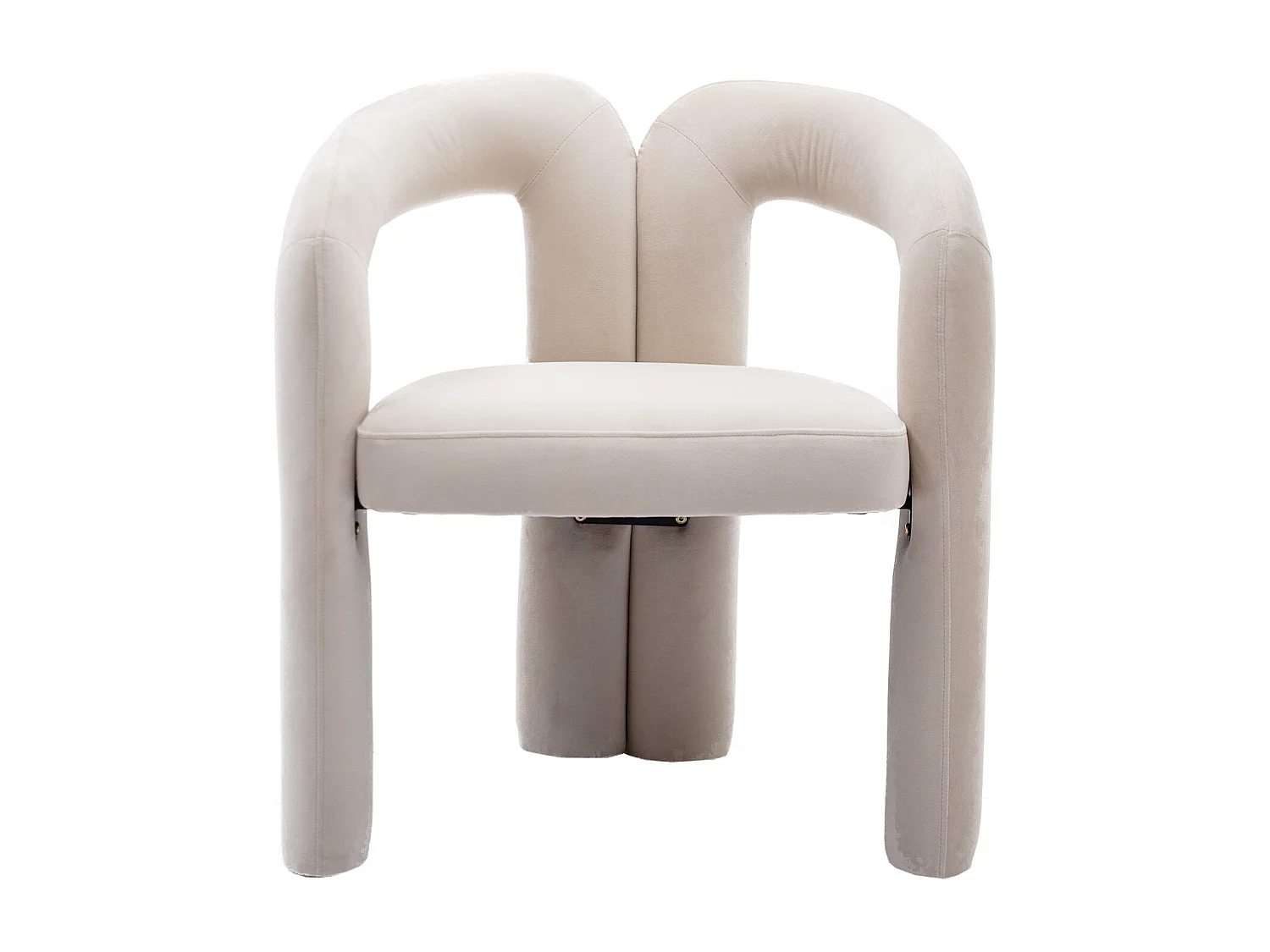 Juego de 2 sillas de comedor - terciopelo beige - con reposabrazos - para dormitorio y salón