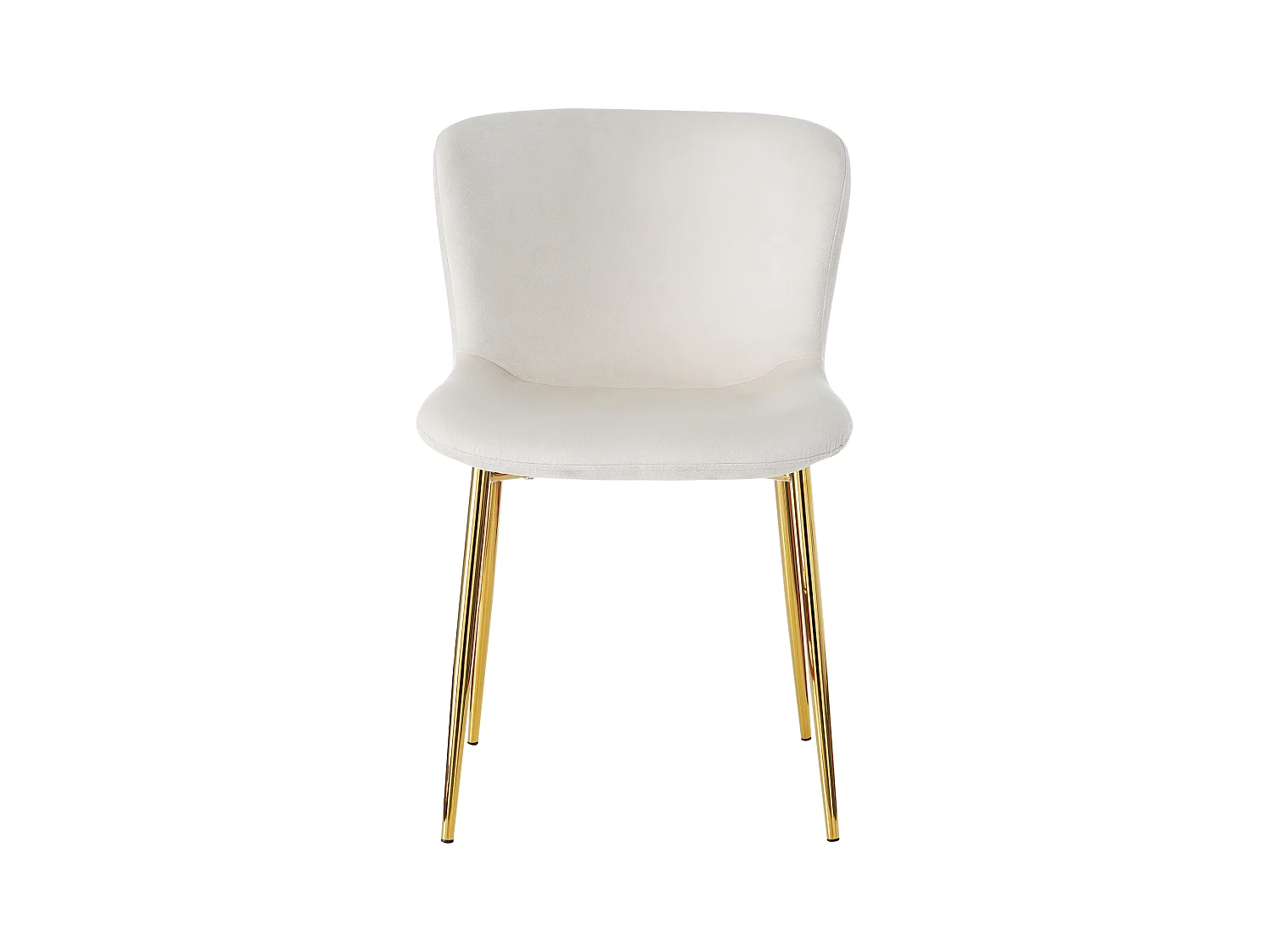 Set di 2 sedie da pranzo - Sedia con schienale e quattro gambe in metallo - velluto beige