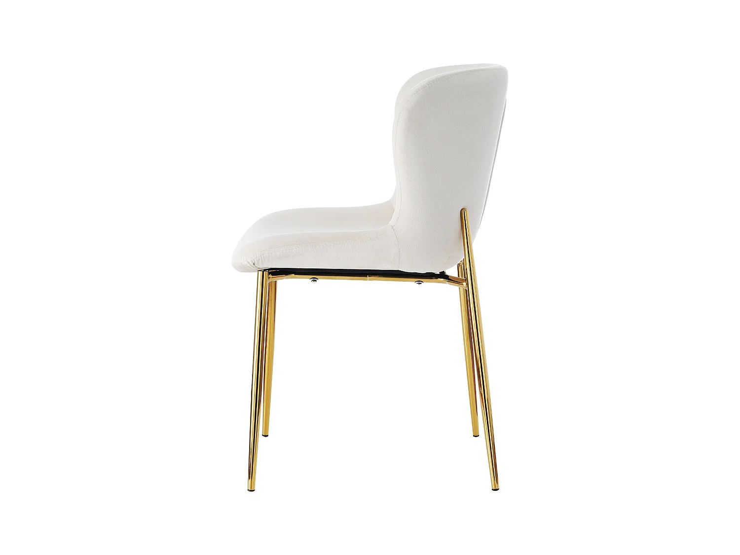 Set di 2 sedie da pranzo - Sedia con schienale e quattro gambe in metallo - velluto beige