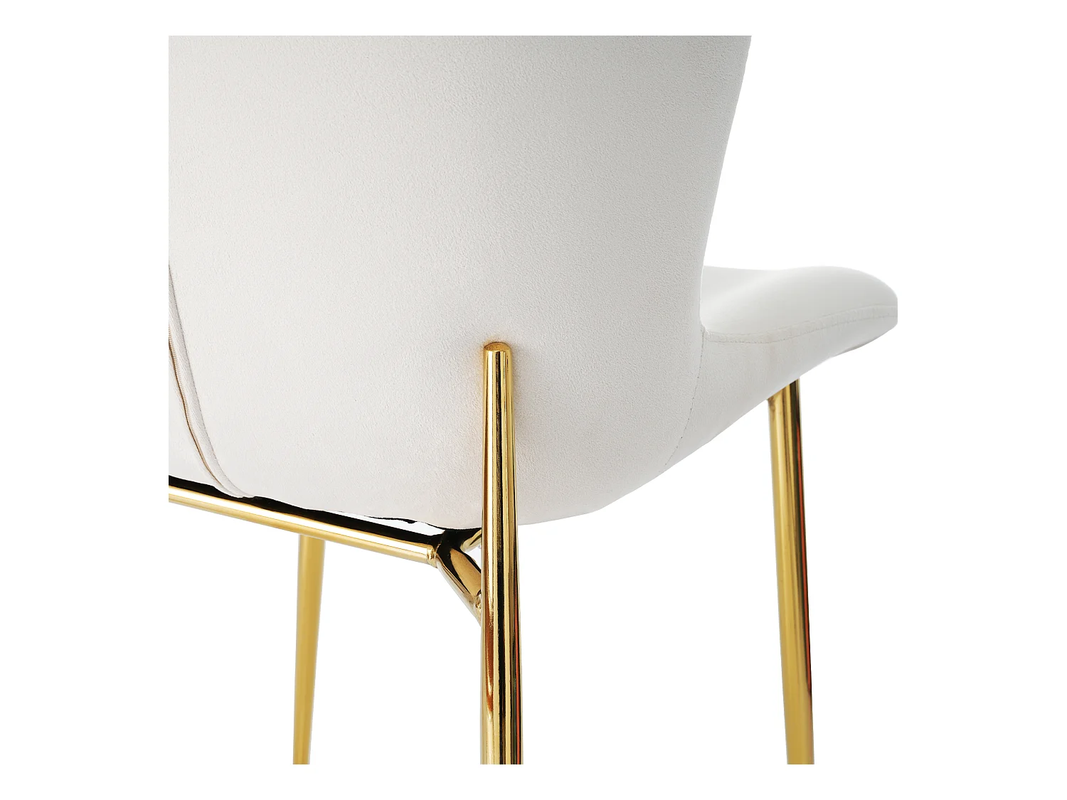 Set di 2 sedie da pranzo - Sedia con schienale e quattro gambe in metallo - velluto beige