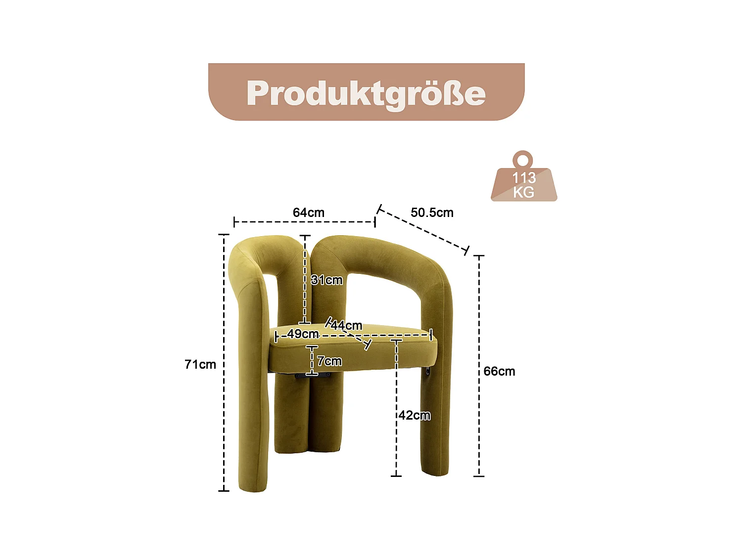 Lot de 2 chaises de salle à manger - velours olive - avec accoudoirs - pour chambre et salon