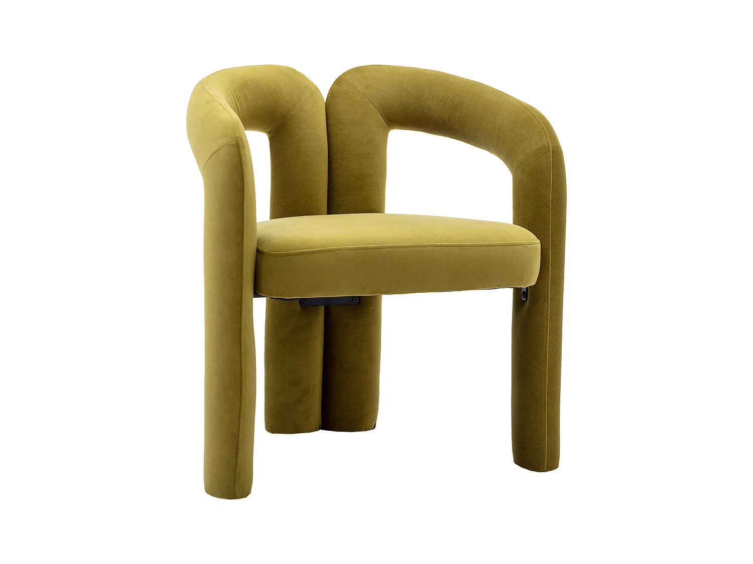 Lot de 2 chaises de salle à manger - velours olive - avec accoudoirs - pour chambre et salon