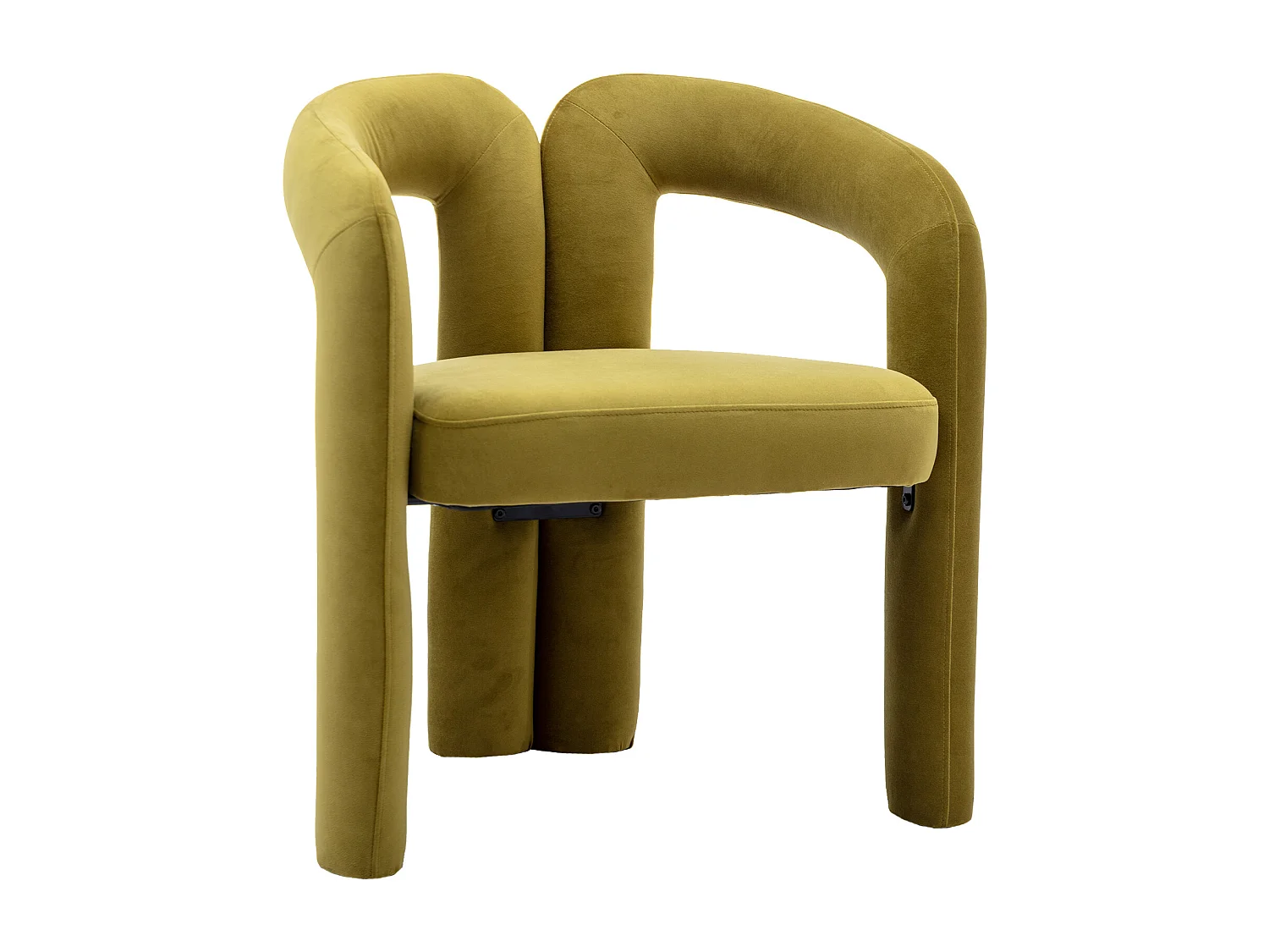 Lot de 2 chaises de salle à manger - velours olive - avec accoudoirs - pour chambre et salon