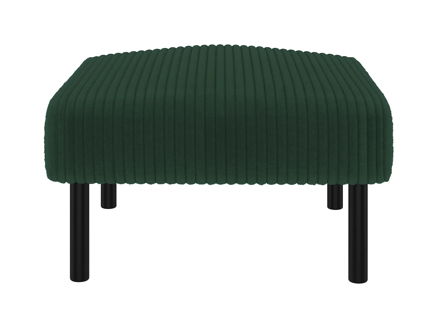 Vierkante stoel - Voetenbank met metalen frame - corduroy - groen - voor woonkamer