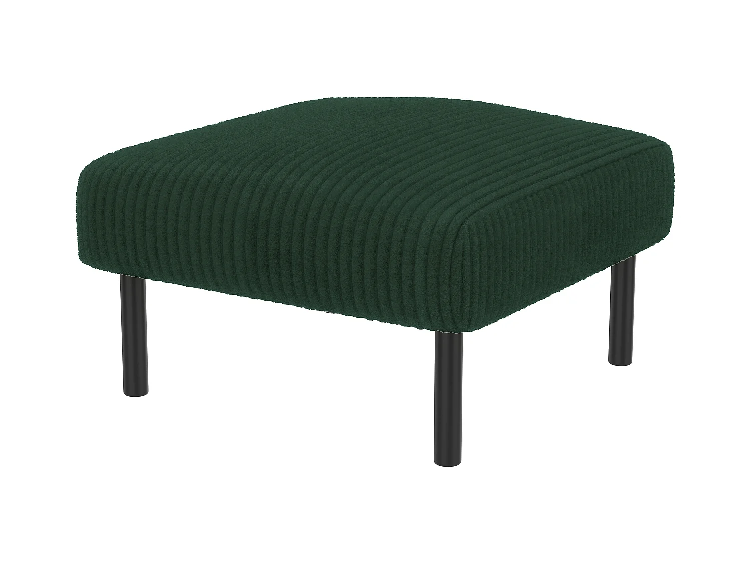 Vierkante stoel - Voetenbank met metalen frame - corduroy - groen - voor woonkamer