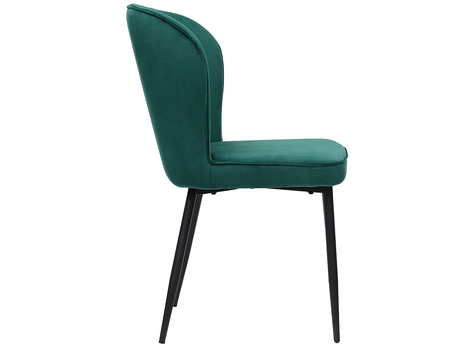 Lot de 4 chaises de salle à manger - velours vert - avec structure en métal et dossier rembourré