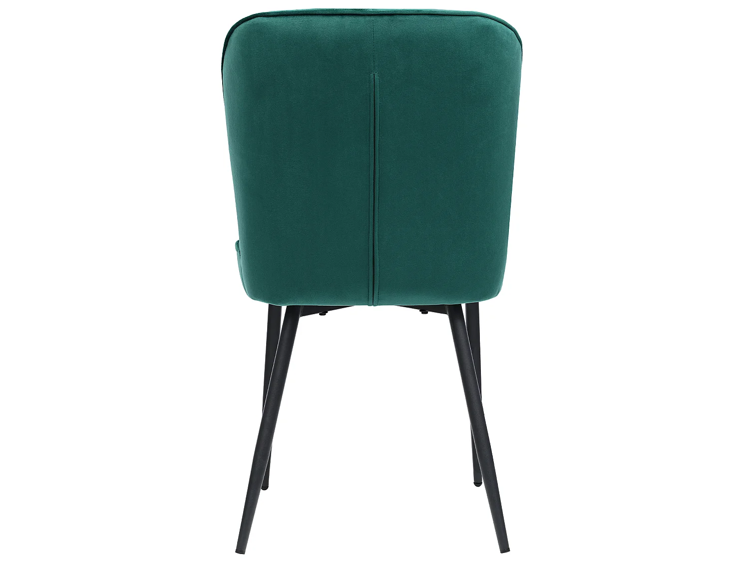 Lot de 4 chaises de salle à manger - velours vert - avec structure en métal et dossier rembourré