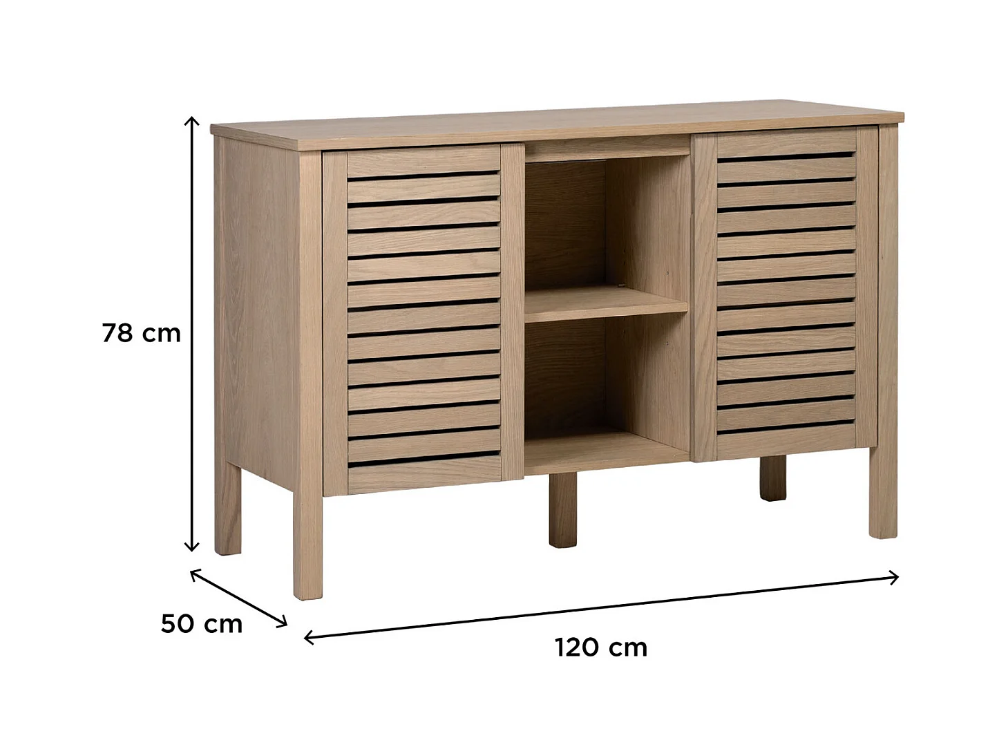 Basque Doppelschrank L.120 x H.78 x T.50 cm Azzura Eichenfurnier