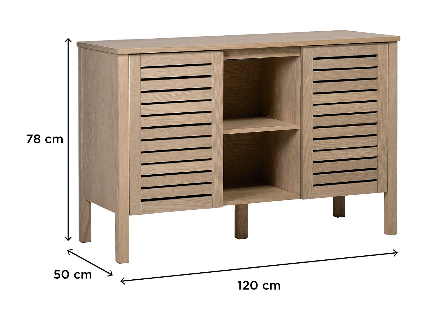 Basque dubbele kast L.120 x H.78 x D.50 cm Azzura eiken fineer