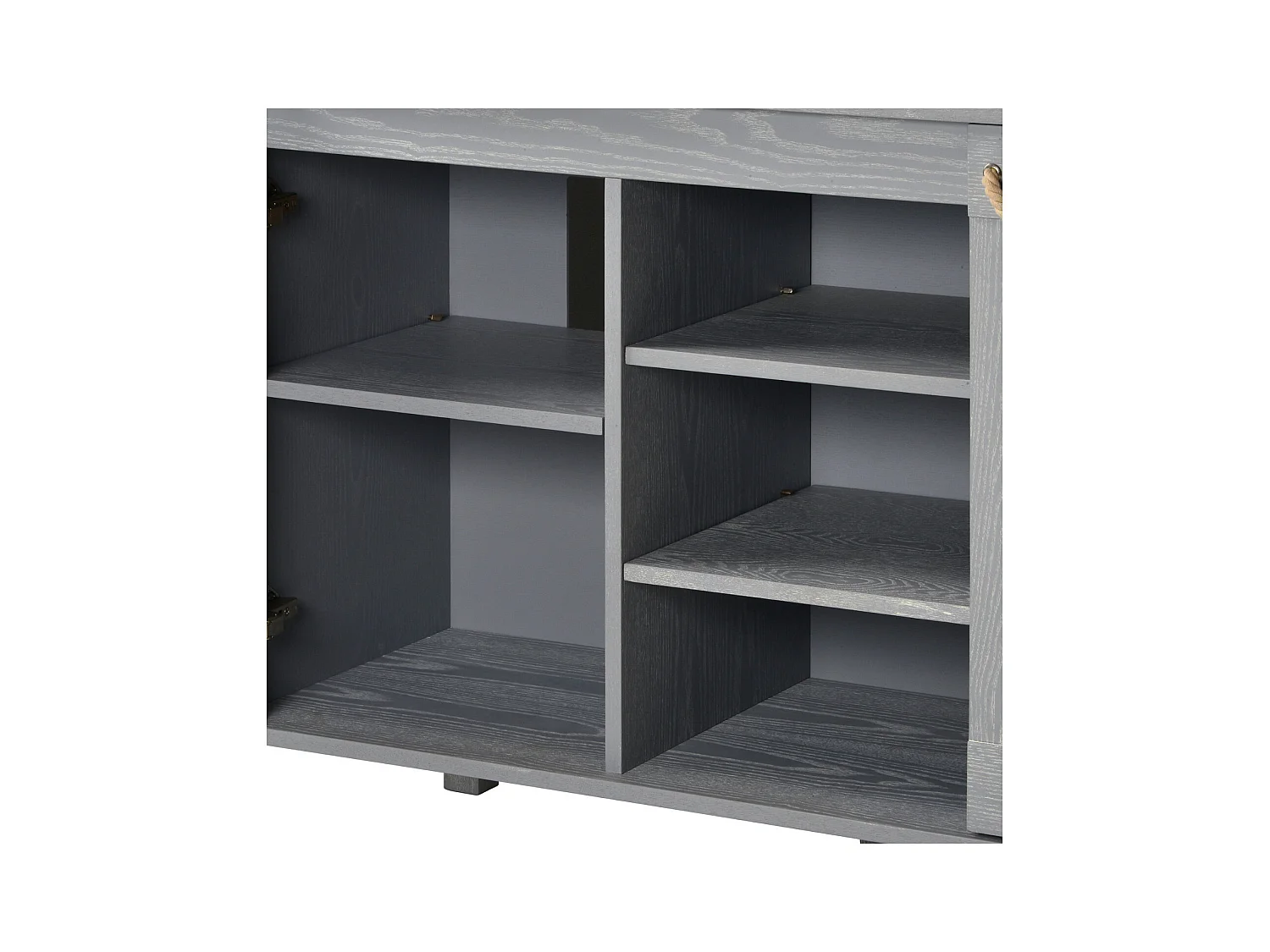 LUZIA Doppelwaschbecken-Badezimmerschrank B.120 x H.78 x T.50 cm, graue Eiche